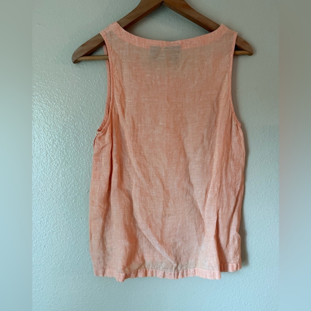 RACHEL Rachel Roy Linen Coral Button-Accent Tank Top - Picture 3 of 3